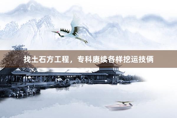 找土石方工程，专科赓续各样挖运技俩