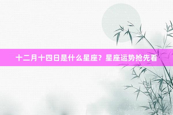 十二月十四日是什么星座？星座运势抢先看